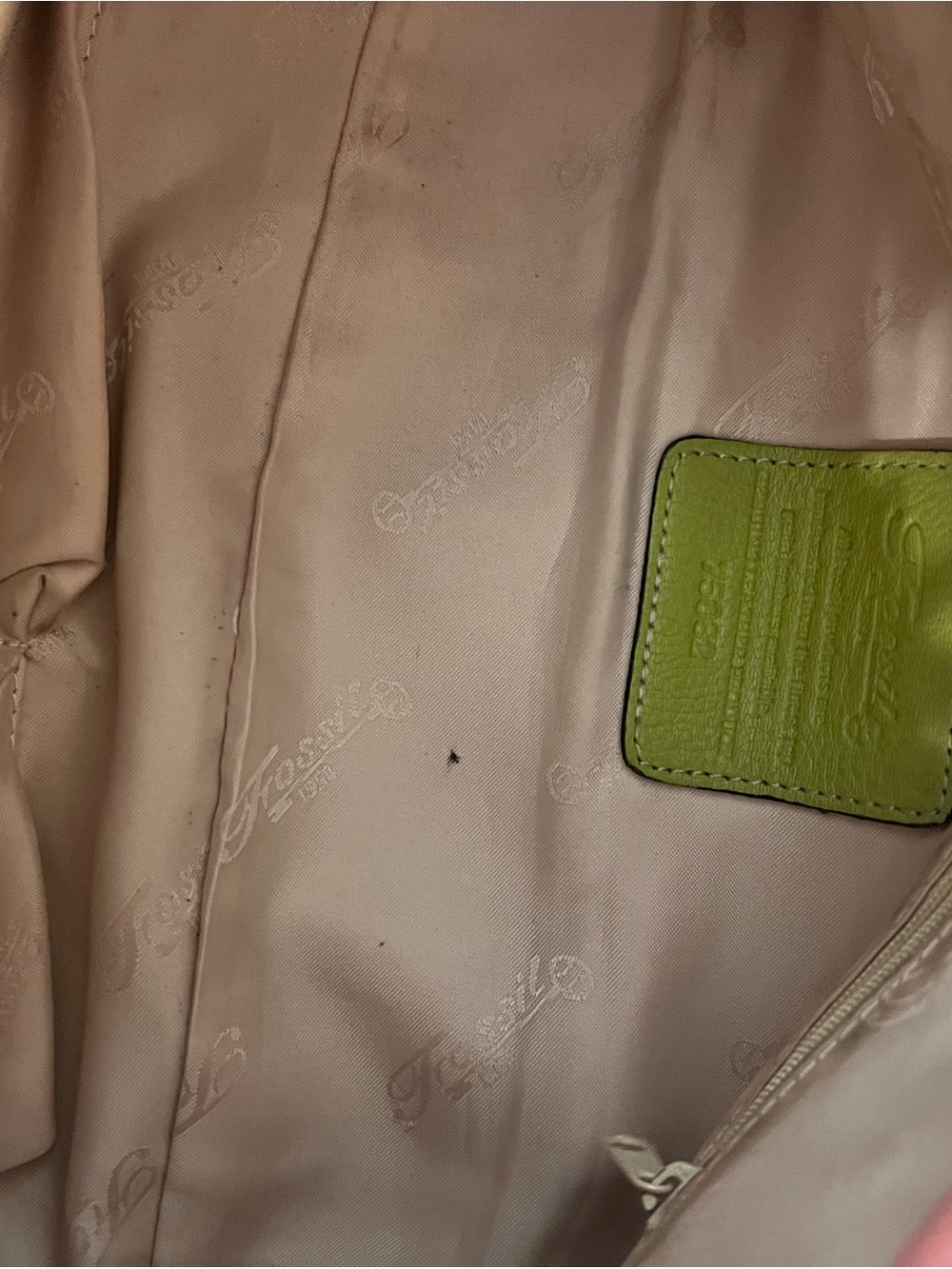 Fossil Genuine Leather Lime Green Shoulder Handbag w/ Matching Card Holder Y2K - Picture 9 of 10